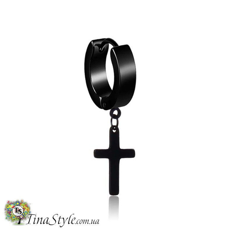 Стильна чоловіча сережка колір як на фото - Сережка з нержавіючої сталі 1 шт, фото 1