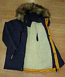 Куртка зимова з каптуром для хлопчика підлітка р. 40, фото 6