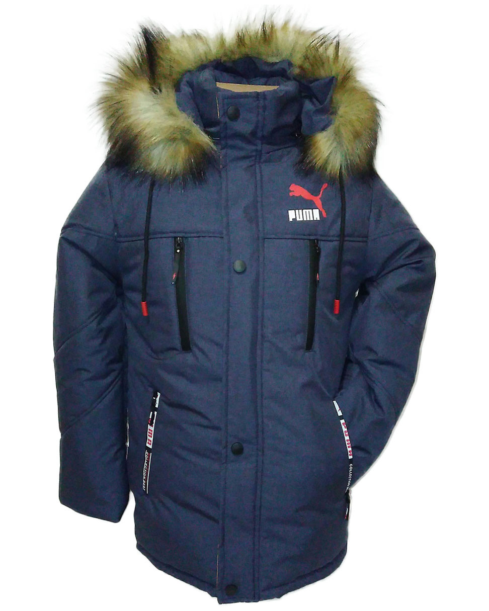Куртка зимова з каптуром для хлопчика підлітка р. 40