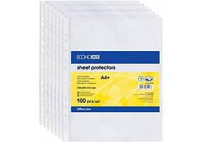 Файли А4+ Economix 30мкм фактура глянець 100шт (20)