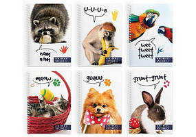 Блокнот А6 48арк., в клітинку, на спіралі (бічна), пластикова обкладинка Economix У світі тварин