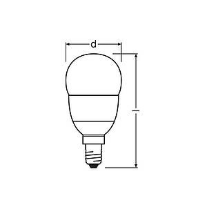Лампа LED OSRAM classic p45 E14 5,3 W 220V 2700K 88451