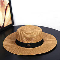 Соломенная шляпа для женщин светло-коричневая