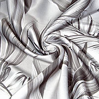 Ткань портьерная блэкаут с рисунком Tropicano V-6 серый