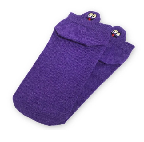 Шкарпетки з приколами демісезонні короткі Neseli Coraplar Emoji Purple Embroidered 7407 Туреччина one size