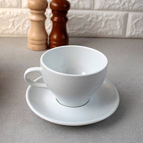 Велика біла чашка з блюдцем HLS Чашка 300 мл + блюдце (HR1303), фото 3