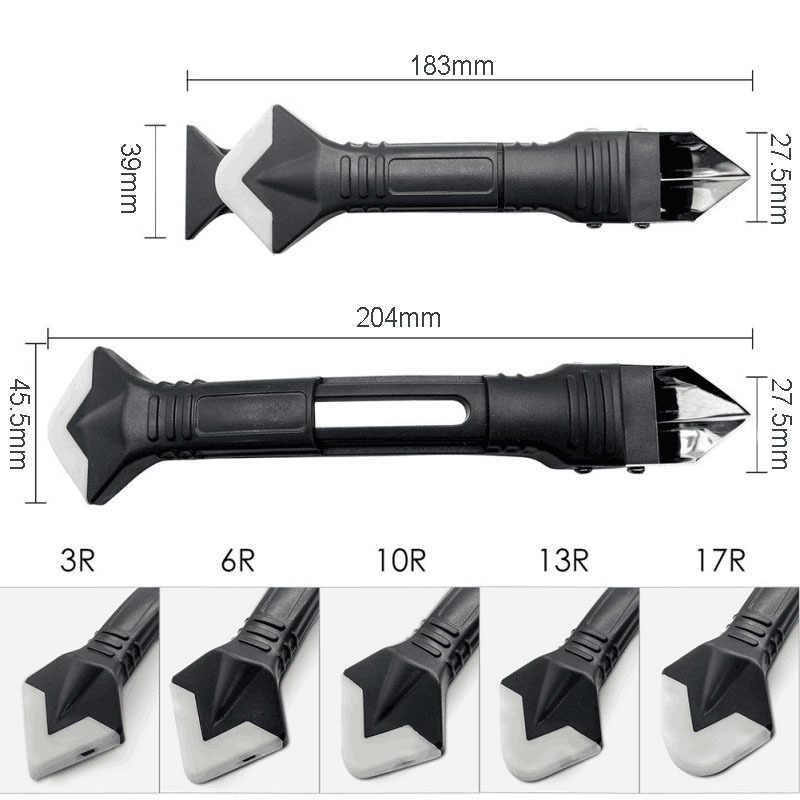 Силіконовий шпатель скребок для герметика силікону видалення швів SILICON TROWEL & SCRAPER набір насадок - фото 3 - id-p1485629308