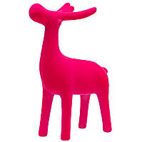 Новогодняя фигурка - Олень, 20 см, розовый, пластик (004737)