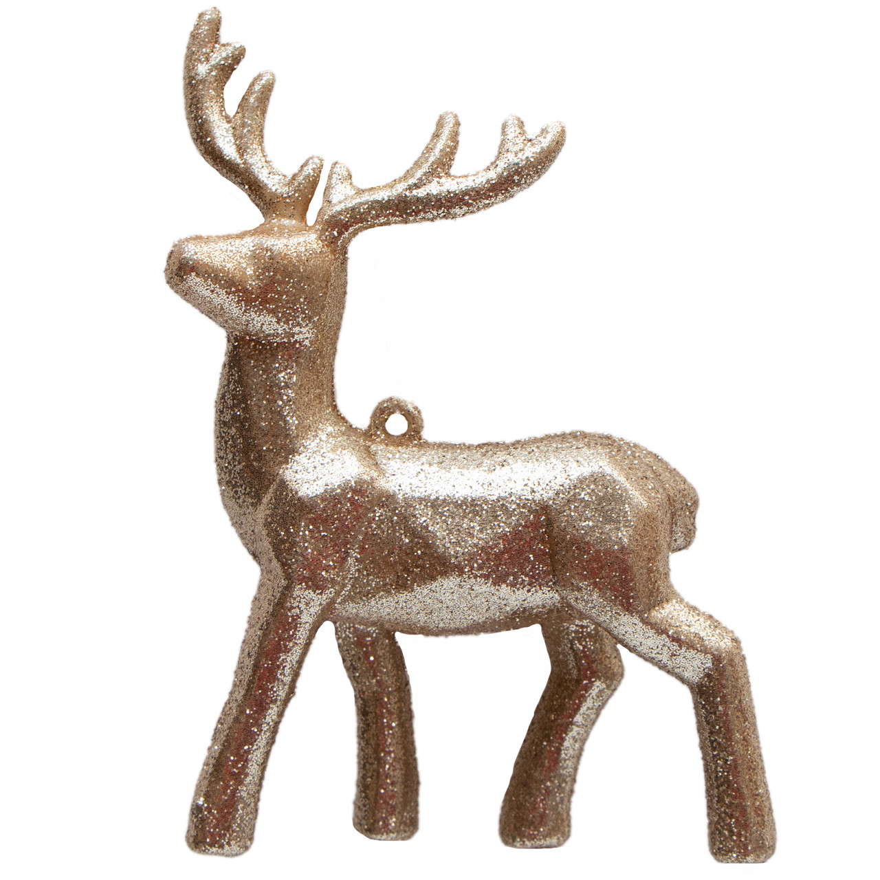 Новорічна ялинкова іграшка - фігурка Олень, 13 см, шампань, пластик (004782), фото 1