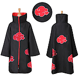 Набір Наруто: Плащ Акацуки (облако) + пов'язка + кунаї + кільце + зірка, фото 6