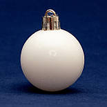 Набір ялинкових іграшок - кулі, 16 шт, D4 см, білий, глянець, пластик (250935), фото 2
