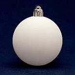 Набір ялинкових іграшок - кулі, 6 шт, D6 см, білий, 2 матовий, 2 глянець, 2 гліттер, пластик (251734-1), фото 2