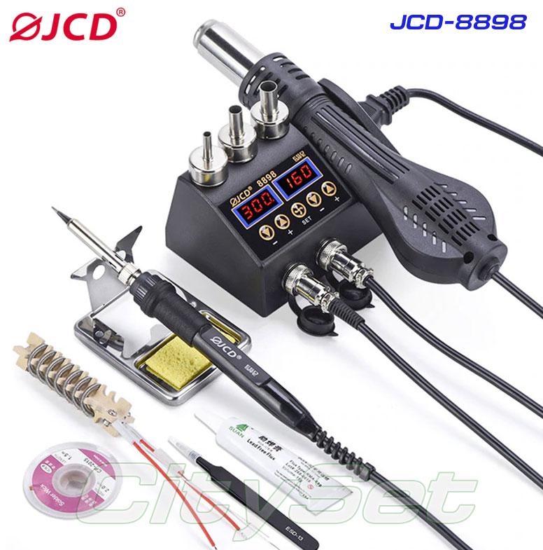 JCD8898 kit, ремонтна паяльна станція 2 в 1, + флюс BGA, пінцет, стрічка для зняття припоя