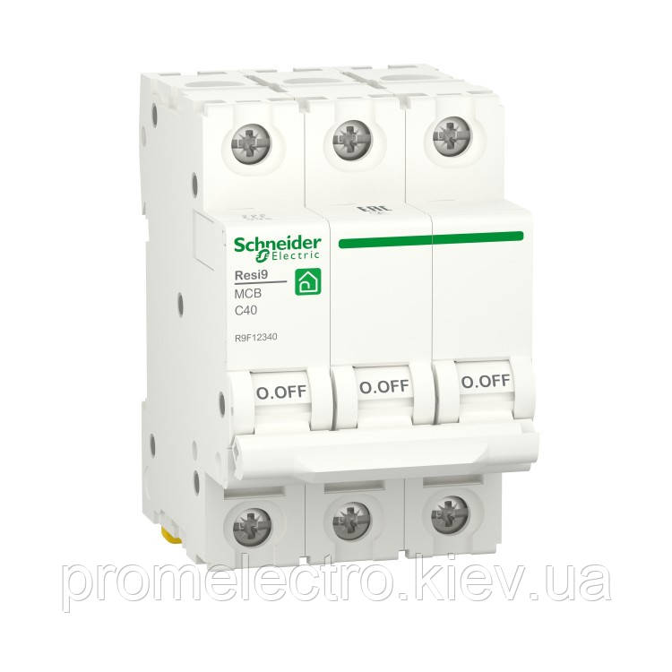 Автоматичний вимикач Schneider RESI9 3P 40A З 6кА (R9F12340)
