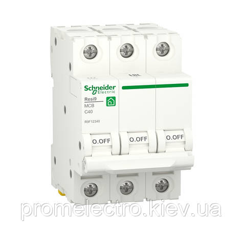 Автоматичний вимикач Schneider RESI9 3P 40A З 6кА (R9F12340), фото 1