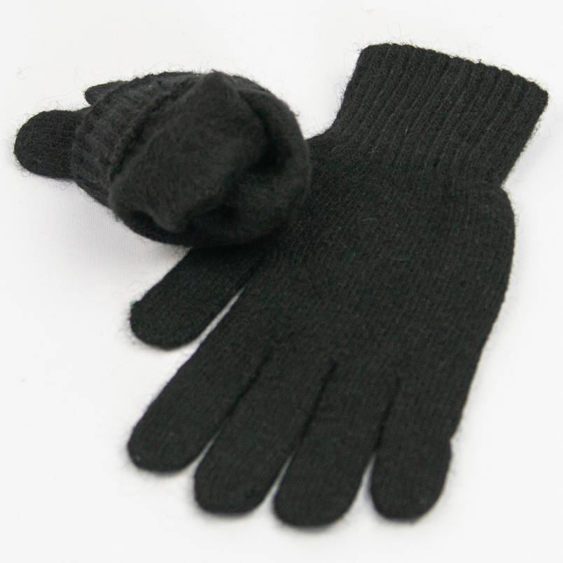 Оптом чоловічі ангорові рукавички (арт. 21-5-25) чорний, фото 3