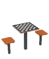 Шахматный стол с сидушками Kidigo