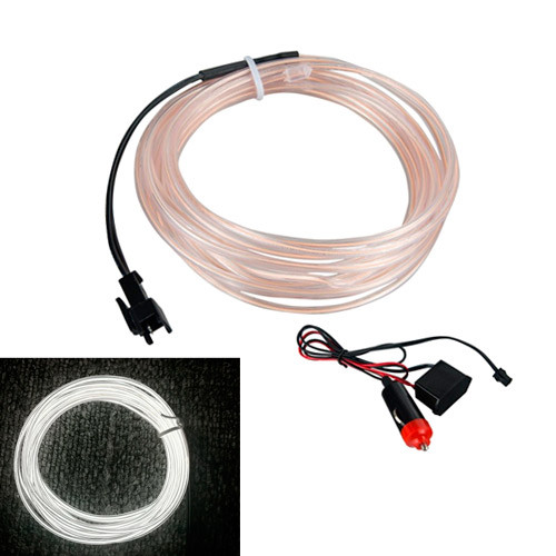 Гнучкий холодний неон, неонова підсвітка салону авто 5м, білий плоский, фото 1