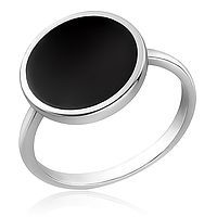 Серебряное кольцо с черной ємалью