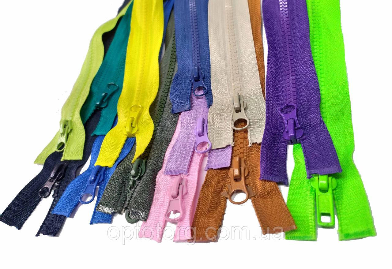 Блискавка тракторна кольоровий мікс 50см Тип5 роз'ємна з одним бігунком