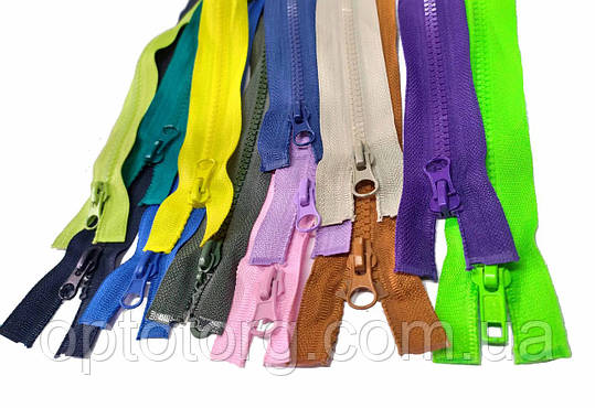 Блискавка тракторна кольоровий мікс 50см Тип5 роз'ємна з одним бігунком, фото 1