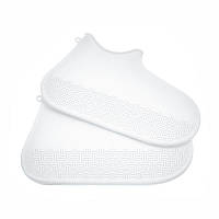 Резиновые бахилы Lesko SB-150 White 16 см защита на обувь от дождя водонепроницаемые