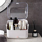 Органайзер для косметики Cosmetic Storage Box, 2 секції, Білий / Настільний кейс для косметики, фото 11