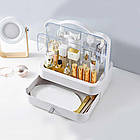 Органайзер для косметики Cosmetic Storage Box, 2 секції, Білий / Настільний кейс для косметики, фото 3