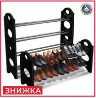 Полиця-органайзер для взуття 12 пар Stackable shoe rack взуттєва стійка стелаж під зберігання взуття