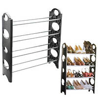 Взуттєва полиця органайзер для взуття в передпокій 12 пар Stackable shoe rack стійка стелаж під зберігання взуття