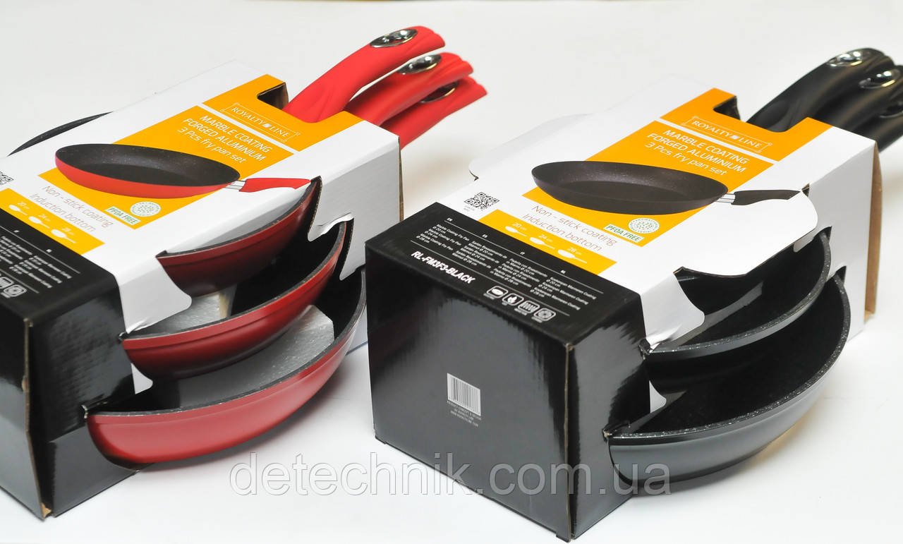 Набір сковорідок Royalty Line Red RL-FM3M 3 pcs