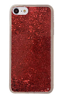 Чохол Silicone з Блискітками для iPhone 7 (04) Red червоний