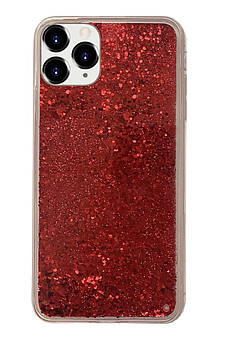 Чохол Silicone з Блискітками для iPhone 12 Pro (04) Red червоний