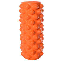 Массажный рулон для йоги EVA 45х14 см жёсткий с массажными шипами Оранжевый (MS 0857-5)