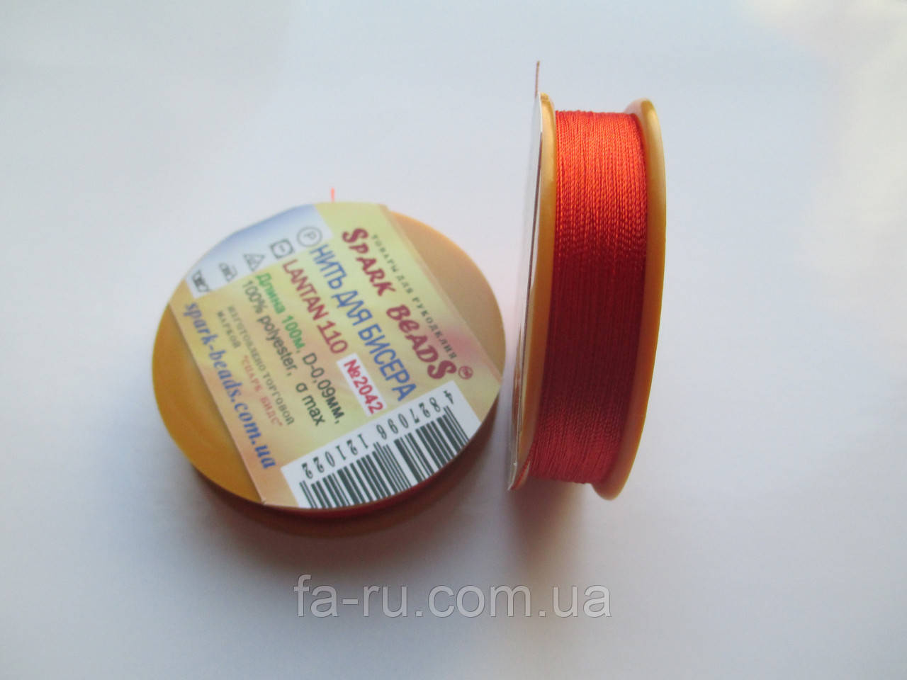 Нитка для бісеру, Лантан (Lantan). №2042. 100 метрів теракотовий, фото 1