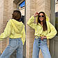 Жовтий Теплий світшот худі штани на флісі з капюшоном, фото 4