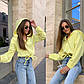 Жовтий Теплий світшот худі штани на флісі з капюшоном, фото 3