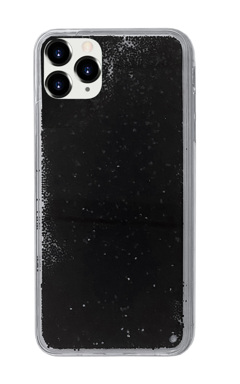 Чохол Silicone з Блискітками для iPhone 12 Pro (05) Black чорний