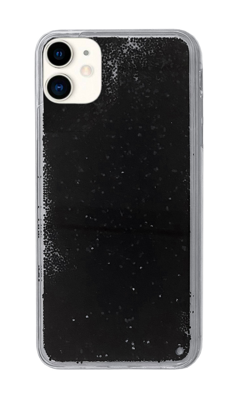 Чохол Silicone з Блискітками для iPhone 12 (05) Black чорний