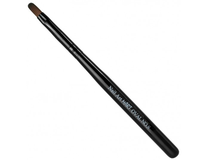 Пензель для нарощування mART "OVAL" No8 (чорна з ковпачком), фото 1