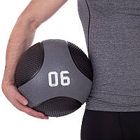 Медбол Zelart Medicine Ball 6 кг твердый резиновый с отскоком (FI-2824-6)