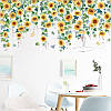 Вінілові наклейки на стіну, вікна, двері, шафи, вітрини польові квіти "соняшники" 40см*107см (лист 60*90см), фото 2