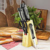 Комплект кухонних ножів MR-1407 (7 од.) з ножицями та дерев’яною підставкою, фото 6