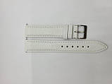 Белый кожаный ремешок для наручных часов с фактурой под крокодила 20мм (18мм), фото 2