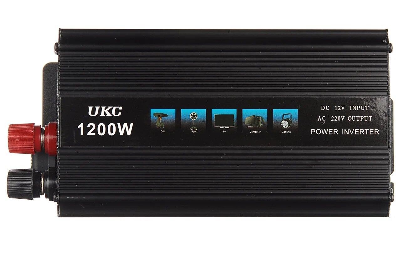 Інвертор 1200W Перетворювач Напруги 12V-220V Автомобільний Інвертор