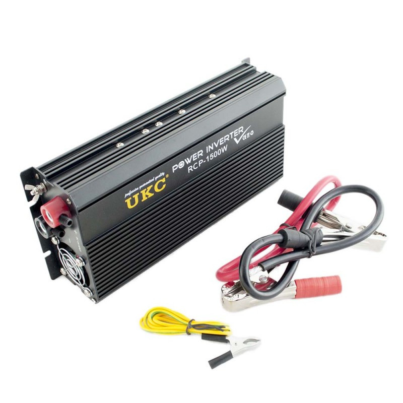 Перетворювач Напруги 1500W Автомобільний Інвертор 12В-220В