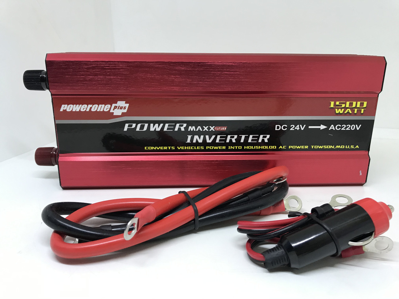 Перетворювач Напруги Інвертор PowerOne 24V-220V 1500W LED Дисплей