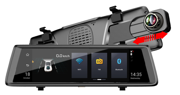 Автомобільний Дзеркало-Відеореєстратор DVR 10" V4 - 4G з Камерою Заднього Виду в Подарунок
