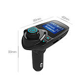 FM-Modulator Для Автомобіля T11 Bluetooth, MP3, USB, AUX, Мікрофон, Компактні Габарити, фото 4