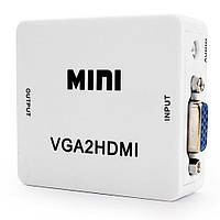 Переходник VGA + звук на HDMI конвертер видео аудио 1080P